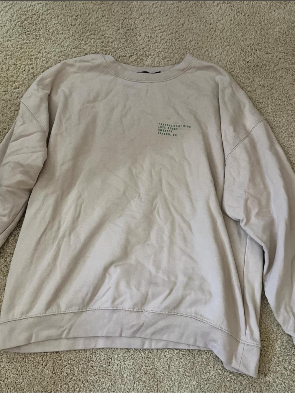PrettyLittleThing Light Beige Crewneck Sweatshirt